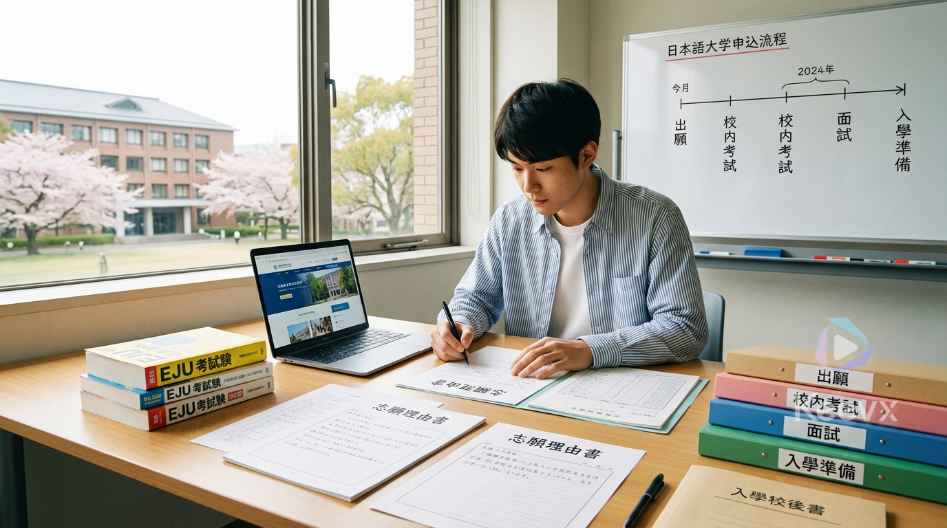 日本大學申請流程主視覺